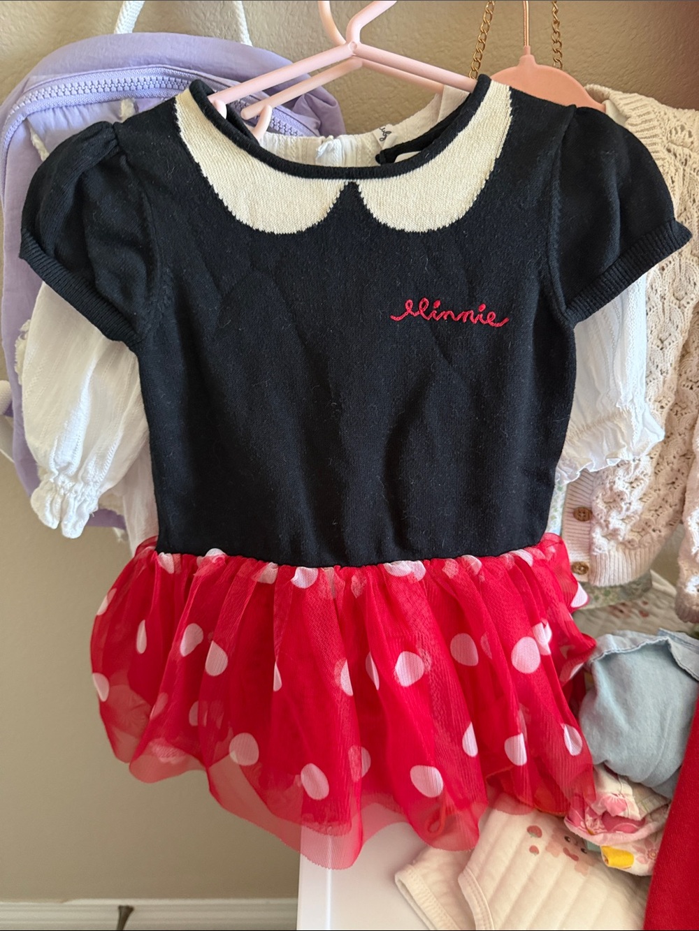 GAP Minnie-Inspired Black Top with Red Polka Dot Tutu